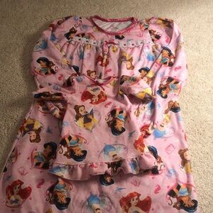 Disney Princess Pink Nightgown for Kids with matching doll nightgown